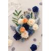 imageLings Moment Fake Flowers Box Faux Artificial Greenery Stems Foam Roses Silk Peony for Wedding Decor Centerpieces Table Decorations Floral Arrangements Orange ampamp Soft Peach Deluxe ComboBlunavy  Cream