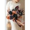imageLings Moment Fake Flowers Box Faux Artificial Greenery Stems Foam Roses Silk Peony for Wedding Decor Centerpieces Table Decorations Floral Arrangements Orange ampamp Soft Peach Deluxe ComboBlkblack  Orange  Purple