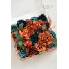 imageLings Moment Fake Flowers Box Faux Artificial Greenery Stems Foam Roses Silk Peony for Wedding Decor Centerpieces Table Decorations Floral Arrangements Orange ampamp Soft Peach Deluxe ComboTeal  Burnt Orange