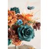 imageLings Moment Fake Flowers Box Faux Artificial Greenery Stems Foam Roses Silk Peony for Wedding Decor Centerpieces Table Decorations Floral Arrangements Orange ampamp Soft Peach Deluxe ComboOrteal  Burnt Orange