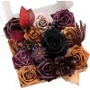 imageLings Moment Fake Flowers Box Faux Artificial Greenery Stems Foam Roses Silk Peony for Wedding Decor Centerpieces Table Decorations Floral Arrangements Orange ampamp Soft Peach Deluxe ComboBlkblack  Orange  Purple