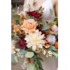 imageLings Moment Fake Flowers Box Faux Artificial Greenery Stems Foam Roses Silk Peony for Wedding Decor Centerpieces Table Decorations Floral Arrangements Orange ampamp Soft Peach Deluxe ComboOrdusty Rose  Orange