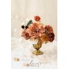 imageLings Moment Fake Flowers Box Faux Artificial Greenery Stems Foam Roses Silk Peony for Wedding Decor Centerpieces Table Decorations Floral Arrangements Orange ampamp Soft Peach Deluxe ComboOrterracotta  Burgundy