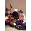 imageLings Moment Fake Flowers Box Faux Artificial Greenery Stems Foam Roses Silk Peony for Wedding Decor Centerpieces Table Decorations Floral Arrangements Orange ampamp Soft Peach Deluxe ComboBlkblack  Orange  Purple