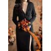 imageLings Moment Fake Flowers Box Faux Artificial Greenery Stems Foam Roses Silk Peony for Wedding Decor Centerpieces Table Decorations Floral Arrangements Orange ampamp Soft Peach Deluxe ComboBlkblack  Orange
