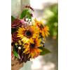 imageLings Moment Fake Flowers Box Faux Artificial Greenery Stems Foam Roses Silk Peony for Wedding Decor Centerpieces Table Decorations Floral Arrangements Orange ampamp Soft Peach Deluxe ComboOrsunflower  Marsala
