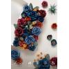 imageLings Moment Fake Flowers Box Faux Artificial Greenery Stems Foam Roses Silk Peony for Wedding Decor Centerpieces Table Decorations Floral Arrangements Orange ampamp Soft Peach Deluxe ComboOrmandarin  Royal Blue