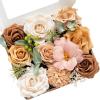 imageLings Moment Fake Flowers Box Faux Artificial Greenery Stems Foam Roses Silk Peony for Wedding Decor Centerpieces Table Decorations Floral Arrangements Orange ampamp Soft Peach Deluxe ComboOrapricot  Peach