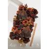 imageLings Moment Fake Flowers Box Faux Artificial Greenery Stems Foam Roses Silk Peony for Wedding Decor Centerpieces Table Decorations Floral Arrangements Orange ampamp Soft Peach Deluxe ComboBrnwalnut Brown  Terracotta