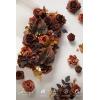 imageLings Moment Fake Flowers Box Faux Artificial Greenery Stems Foam Roses Silk Peony for Wedding Decor Centerpieces Table Decorations Floral Arrangements Orange ampamp Soft Peach Deluxe ComboBrnwalnut Brown  Terracotta
