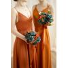 imageLings Moment Fake Flowers Box Faux Artificial Greenery Stems Foam Roses Silk Peony for Wedding Decor Centerpieces Table Decorations Floral Arrangements Orange ampamp Soft Peach Deluxe ComboOrteal  Orange