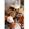 imageLings Moment Fake Flowers Box Faux Artificial Greenery Stems Foam Roses Silk Peony for Wedding Decor Centerpieces Table Decorations Floral Arrangements Orange ampamp Soft Peach Deluxe ComboOrorange  Navy