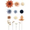 imageLings Moment Fake Flowers Box Faux Artificial Greenery Stems Foam Roses Silk Peony for Wedding Decor Centerpieces Table Decorations Floral Arrangements Orange ampamp Soft Peach Deluxe ComboOrburnt Orange  Navy