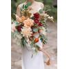 imageLings Moment Fake Flowers Box Faux Artificial Greenery Stems Foam Roses Silk Peony for Wedding Decor Centerpieces Table Decorations Floral Arrangements Orange ampamp Soft Peach Deluxe ComboOrdusty Rose  Orange