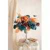 imageLings Moment Fake Flowers Box Faux Artificial Greenery Stems Foam Roses Silk Peony for Wedding Decor Centerpieces Table Decorations Floral Arrangements Orange ampamp Soft Peach Deluxe ComboOrteal  Burnt Orange