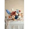 imageLings Moment Fake Flowers Box Faux Artificial Greenery Stems Foam Roses Silk Peony for Wedding Decor Centerpieces Table Decorations Floral Arrangements Orange ampamp Soft Peach Deluxe ComboOrburnt Orange  Navy