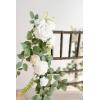 imageLings Moment Fall 10pcs Wedding Chair Decorations Aisle Floral Swag Artificial Pew Flowers Hanging Garland Deep Plum for Ceremony Reception Church Rose Floral Arrangement Party Outdoor DecorWhite  Sage