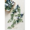 imageLings Moment Fall 10pcs Wedding Chair Decorations Aisle Floral Swag Artificial Pew Flowers Hanging Garland Deep Plum for Ceremony Reception Church Rose Floral Arrangement Party Outdoor DecorDusty Blue  Navy