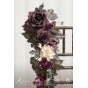 imageLings Moment Fall 10pcs Wedding Chair Decorations Aisle Floral Swag Artificial Pew Flowers Hanging Garland Deep Plum for Ceremony Reception Church Rose Floral Arrangement Party Outdoor DecorDeep Plum  Petal Pink