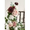 imageLings Moment Fall 10pcs Wedding Chair Decorations Aisle Floral Swag Artificial Pew Flowers Hanging Garland Deep Plum for Ceremony Reception Church Rose Floral Arrangement Party Outdoor DecorDusty Rose  Mauve