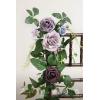 imageLings Moment Fall 10pcs Wedding Chair Decorations Aisle Floral Swag Artificial Pew Flowers Hanging Garland Deep Plum for Ceremony Reception Church Rose Floral Arrangement Party Outdoor DecorSage Purple  Provence Blue