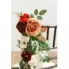 imageLings Moment Fall 10pcs Wedding Chair Decorations Aisle Floral Swag Artificial Pew Flowers Hanging Garland Deep Plum for Ceremony Reception Church Rose Floral Arrangement Party Outdoor DecorSunset Terracotta