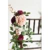 imageLings Moment Fall 10pcs Wedding Chair Decorations Aisle Floral Swag Artificial Pew Flowers Hanging Garland Deep Plum for Ceremony Reception Church Rose Floral Arrangement Party Outdoor DecorMarsala  Blush