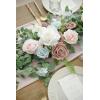 imageLings Moment Flower Garland  6FT Eucalyptus ampamp Rose  Sweetheart Table Decor for Wedding Reception Artificial Floral Garland for Arch Mantle Christmas Backdrop Decoration PurplePkblush Powder Blue