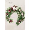 imageLings Moment Flower Garland  6FT Eucalyptus ampamp Rose  Sweetheart Table Decor for Wedding Reception Artificial Floral Garland for Arch Mantle Christmas Backdrop Decoration PurpleRedmarsala  Blush 02