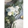 imageLings Moment Flower Garland  6FT Eucalyptus ampamp Rose  Sweetheart Table Decor for Wedding Reception Artificial Floral Garland for Arch Mantle Christmas Backdrop Decoration PurpleBludusty Blue  Navy