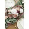 imageLings Moment Flower Garland  6FT Eucalyptus ampamp Rose  Sweetheart Table Decor for Wedding Reception Artificial Floral Garland for Arch Mantle Christmas Backdrop Decoration PurplePkdusty Rose  Mauve