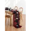 imageLings Moment Flower Garland  6FT Eucalyptus ampamp Rose  Sweetheart Table Decor for Wedding Reception Artificial Floral Garland for Arch Mantle Christmas Backdrop Decoration PurpleRedmoody Burgundy  Black