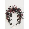 imageLings Moment Flower Garland  6FT Eucalyptus ampamp Rose  Sweetheart Table Decor for Wedding Reception Artificial Floral Garland for Arch Mantle Christmas Backdrop Decoration PurpleRedmoody Burgundy  Black