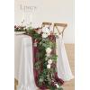 imageLings Moment Flower Garland  6FT Eucalyptus ampamp Rose  Sweetheart Table Decor for Wedding Reception Artificial Floral Garland for Arch Mantle Christmas Backdrop Decoration PurpleRedmarsala  Blush 02