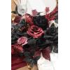imageLings Moment Flower Garland  6FT Eucalyptus ampamp Rose  Sweetheart Table Decor for Wedding Reception Artificial Floral Garland for Arch Mantle Christmas Backdrop Decoration PurpleRedmoody Burgundy  Black