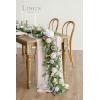 imageLings Moment Flower Garland  6FT Eucalyptus ampamp Rose  Sweetheart Table Decor for Wedding Reception Artificial Floral Garland for Arch Mantle Christmas Backdrop Decoration PurplePkblush Powder Blue