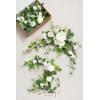 imageLings Moment Flower Garland  6FT Eucalyptus ampamp Rose  Sweetheart Table Decor for Wedding Reception Artificial Floral Garland for Arch Mantle Christmas Backdrop Decoration PurpleWhtwhite  Lily  Olive