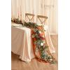 imageLings Moment Flower Garland  6FT Eucalyptus ampamp Rose  Sweetheart Table Decor for Wedding Reception Artificial Floral Garland for Arch Mantle Christmas Backdrop Decoration PurpleOrterracotta  Orange