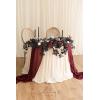 imageLings Moment Flower Garland  6FT Eucalyptus ampamp Rose  Sweetheart Table Decor for Wedding Reception Artificial Floral Garland for Arch Mantle Christmas Backdrop Decoration PurpleRedmoody Burgundy  Black
