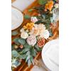 imageLings Moment Flower Garland  6FT Eucalyptus ampamp Rose  Sweetheart Table Decor for Wedding Reception Artificial Floral Garland for Arch Mantle Christmas Backdrop Decoration PurpleOrterracotta  Orange 02