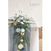 imageLings Moment Flower Garland  6FT Eucalyptus ampamp Rose  Sweetheart Table Decor for Wedding Reception Artificial Floral Garland for Arch Mantle Christmas Backdrop Decoration PurpleBludusty Blue  Navy