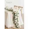 imageLings Moment Flower Garland  6FT Eucalyptus ampamp Rose  Sweetheart Table Decor for Wedding Reception Artificial Floral Garland for Arch Mantle Christmas Backdrop Decoration PurpleWhtwhite  Beige New