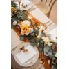 imageLings Moment Flower Garland  6FT Eucalyptus ampamp Rose  Sweetheart Table Decor for Wedding Reception Artificial Floral Garland for Arch Mantle Christmas Backdrop Decoration PurpleOrterracotta  Orange 02