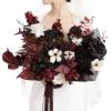 imageLings Moment Purple Blue Wedding Bouquets for Bride Lilac Bridal Bouquets for Bride 13 Inch Free Form Artificial Wedding Flower BouquetBlkmoody Burgundy  Black