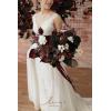 imageLings Moment Purple Blue Wedding Bouquets for Bride Lilac Bridal Bouquets for Bride 13 Inch Free Form Artificial Wedding Flower BouquetBlkmoody Burgundy  Black