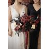 imageLings Moment Purple Blue Wedding Bouquets for Bride Lilac Bridal Bouquets for Bride 13 Inch Free Form Artificial Wedding Flower BouquetBlkmoody Burgundy  Black
