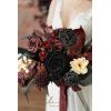 imageLings Moment Purple Blue Wedding Bouquets for Bride Lilac Bridal Bouquets for Bride 13 Inch Free Form Artificial Wedding Flower BouquetBlkmoody Burgundy  Black
