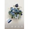 imageLings Moment Purple Blue Wedding Bouquets for Bride Lilac Bridal Bouquets for Bride 13 Inch Free Form Artificial Wedding Flower BouquetBludusty Blue  Navy2