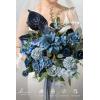 imageLings Moment Purple Blue Wedding Bouquets for Bride Lilac Bridal Bouquets for Bride 13 Inch Free Form Artificial Wedding Flower BouquetBludusty Blue  Navy2