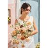 imageLings Moment Purple Blue Wedding Bouquets for Bride Lilac Bridal Bouquets for Bride 13 Inch Free Form Artificial Wedding Flower BouquetOrapricot  Peach